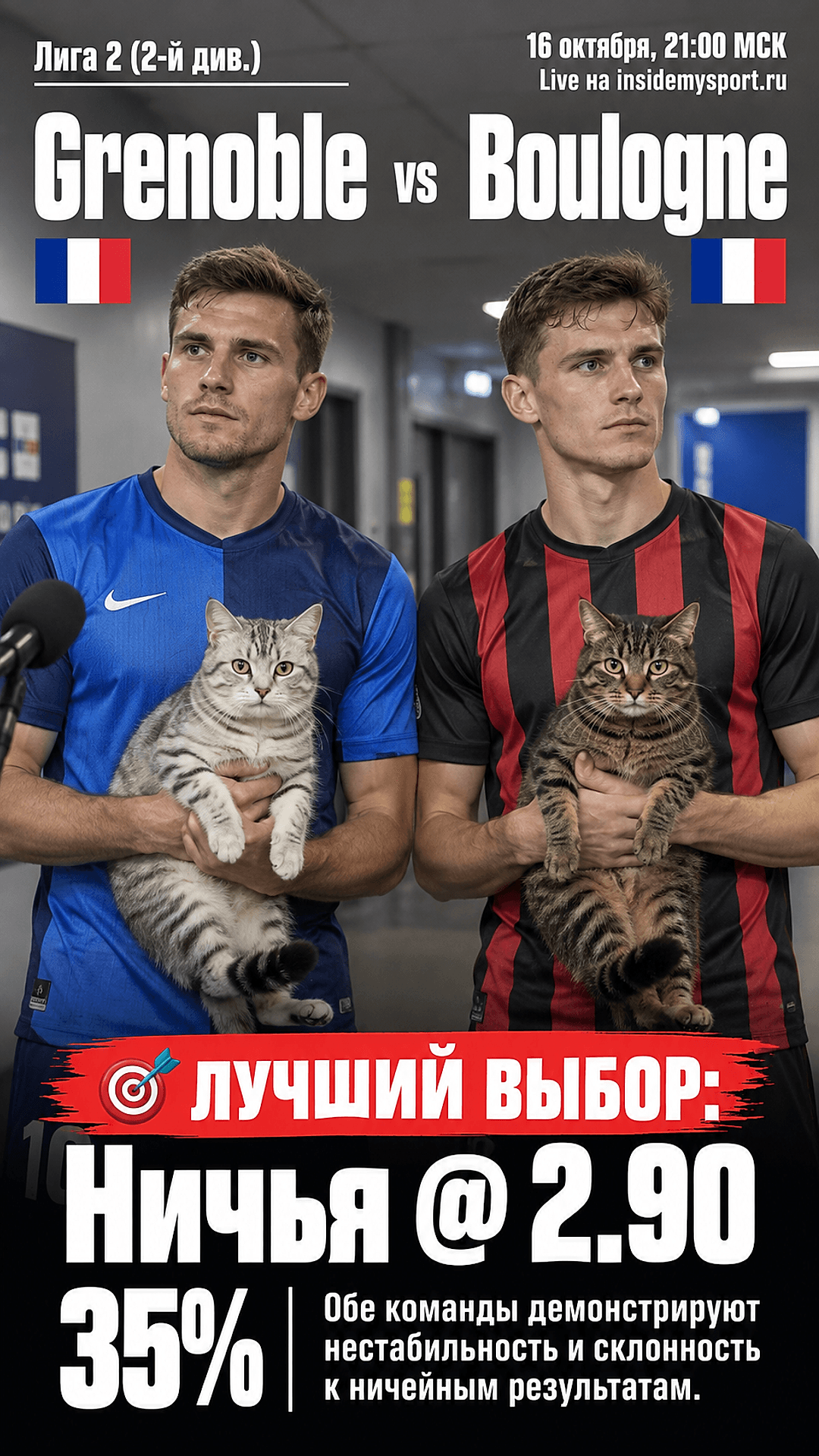 Прогноз Гренобль - Булонь на матч 16 октября 2026