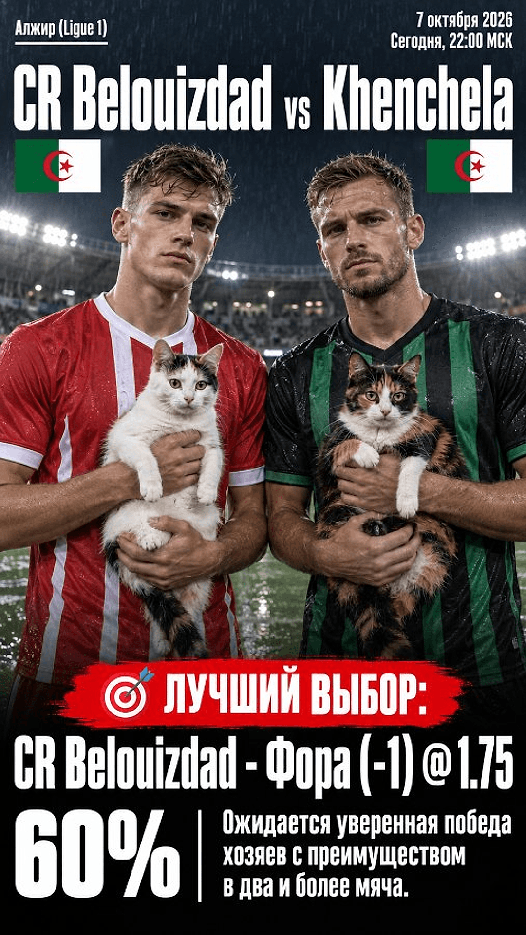 Прогноз КР Белуиздад - Хеншела на матч 7 октября 2026