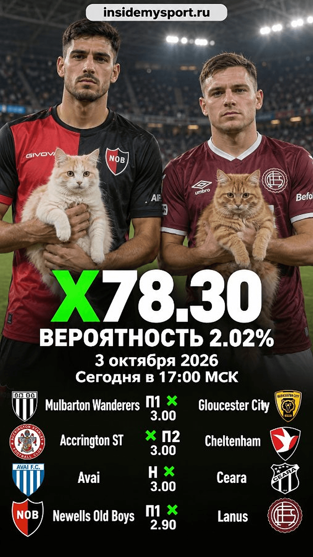 Экспресс Общий на 3 октября 2026 №6: Малбартон Уондерерс - Глостер Сити