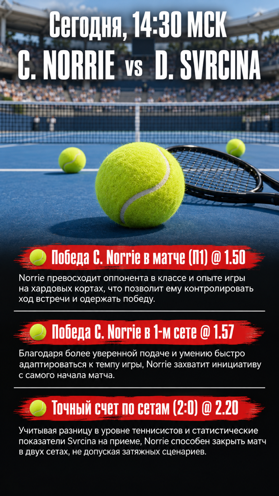 Прогноз C. Norrie - D. Svrcina на теннисный матч 8 октября 2026