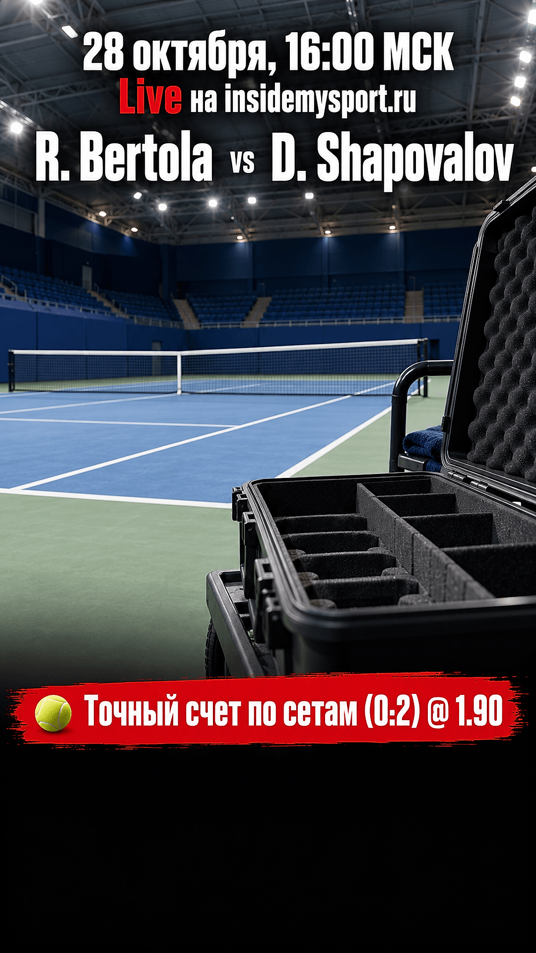 Прогноз Р. Бертола - Д. Шаповалов на теннисный матч 28 октября 2026