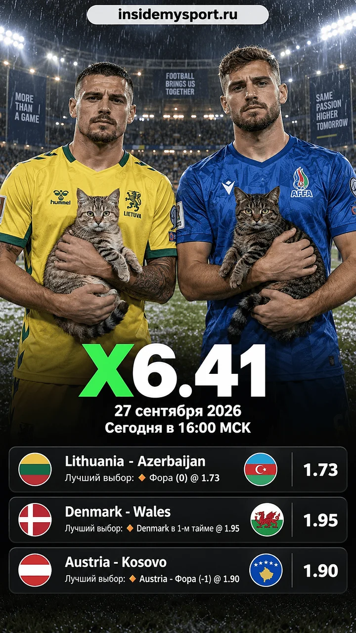Экспресс Топ на 27 сентября 2026 кэф 6.41: Литва — Азербайджан